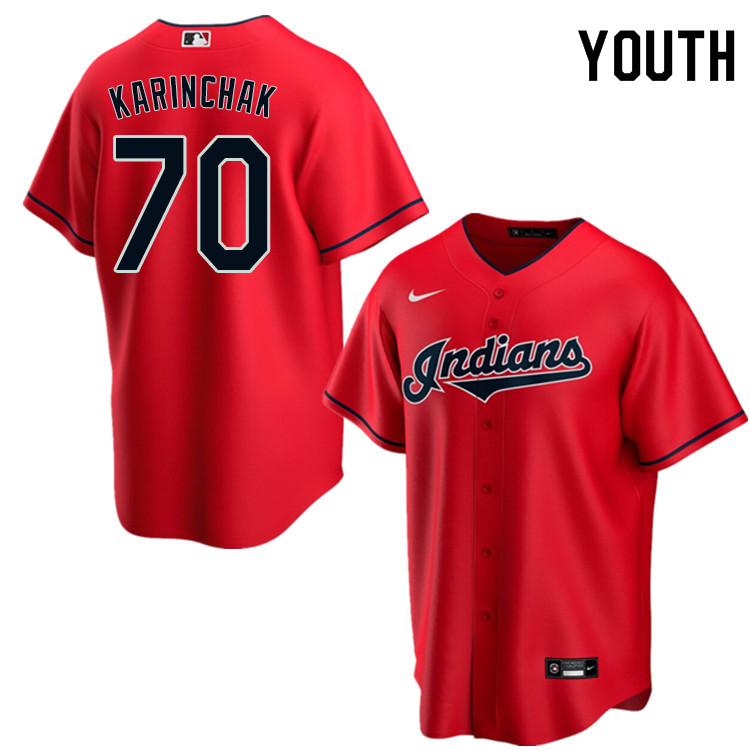 Nike Youth #70 James Karinchak Cleveland Indians Baseball Jerseys Sale-Red